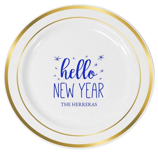 Design Your Own New Year's Eve Premium Banded Plastic Plates